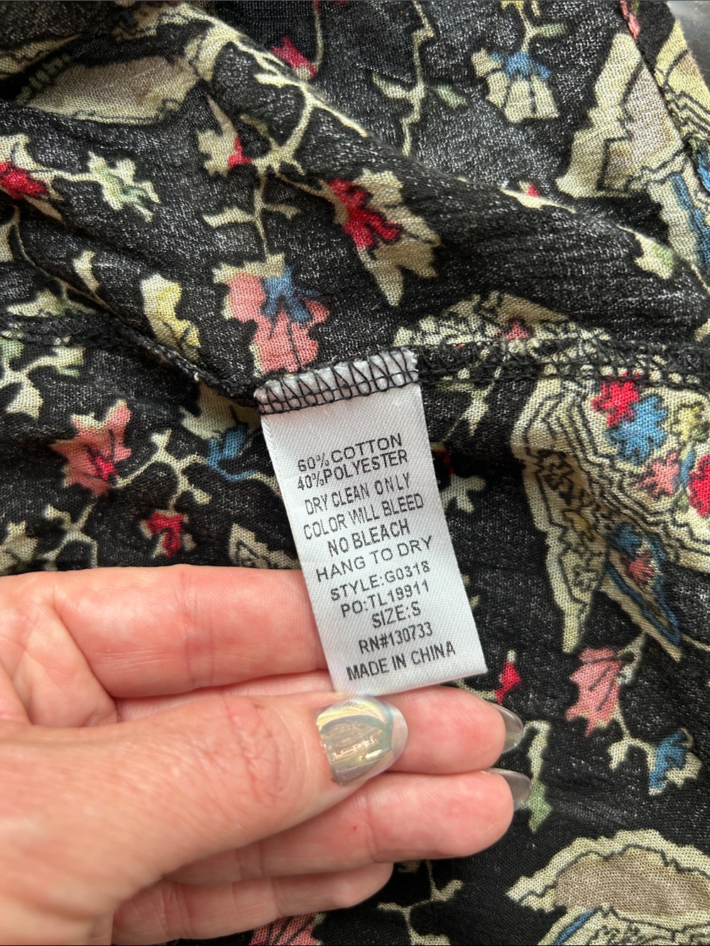 Umgee Black Paisley Floral Boho Tunic - Picture 8 of 9